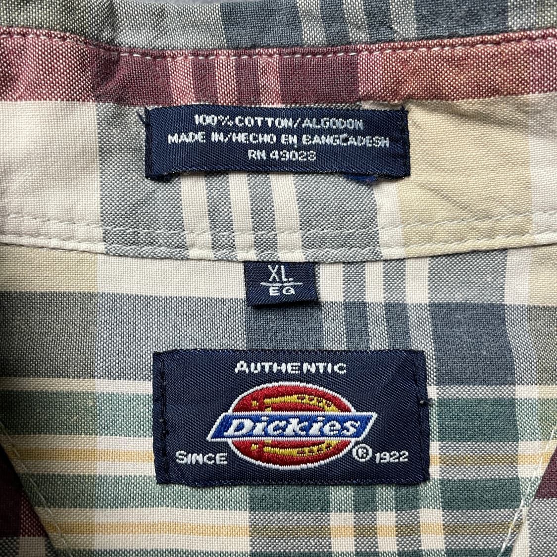 DICKIES 디키즈 빈티지 체크 다운버튼 반팔 워크셔츠 A01047 상품이미지10