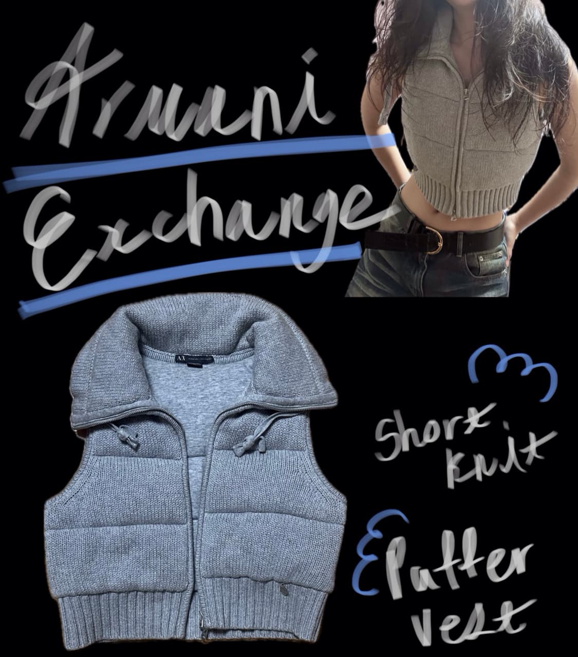 Armani Exchange 2way Knit Puffer Vest 상품이미지1