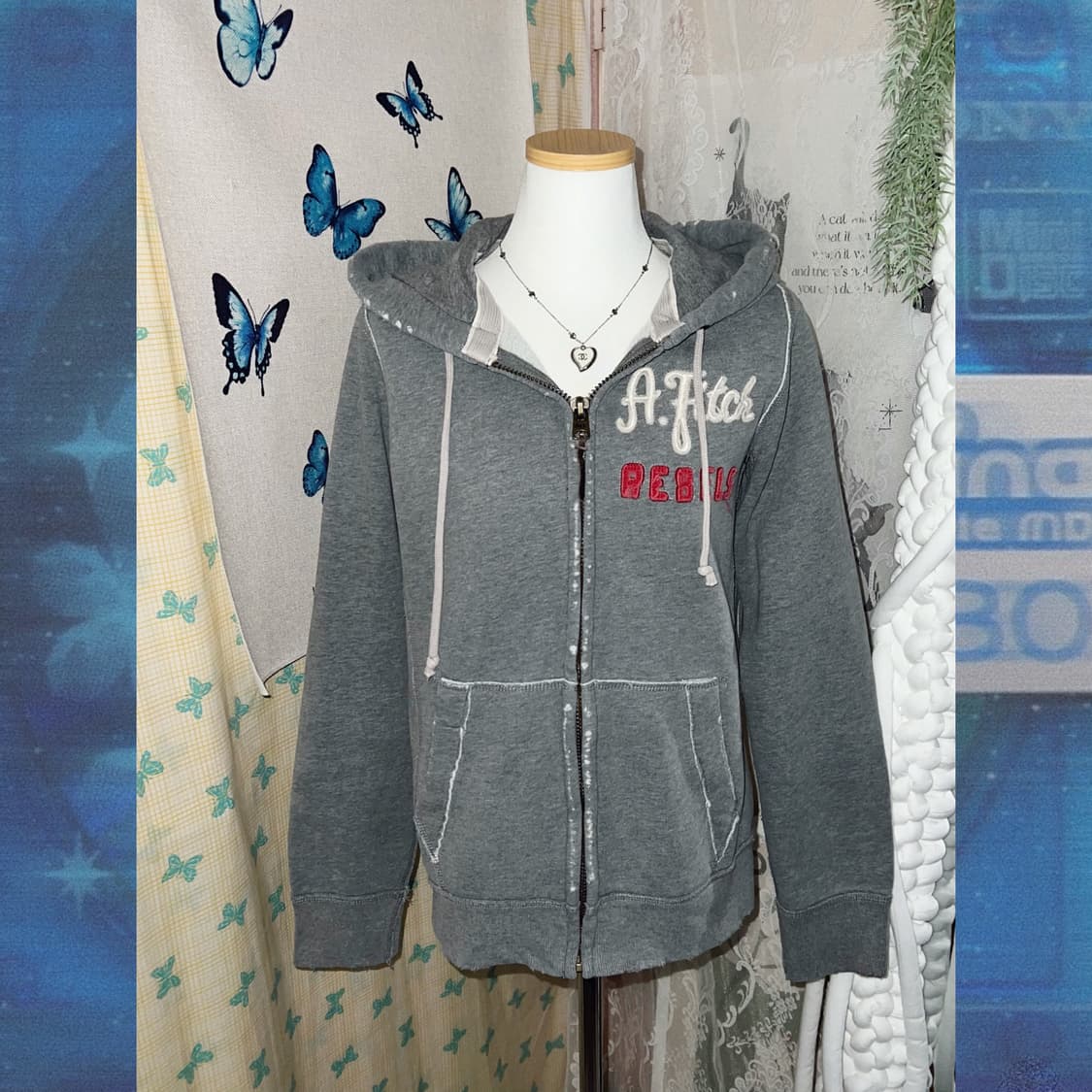 아베크롬비 그레이 데미지 포인트 후드 집업 상품이미지3