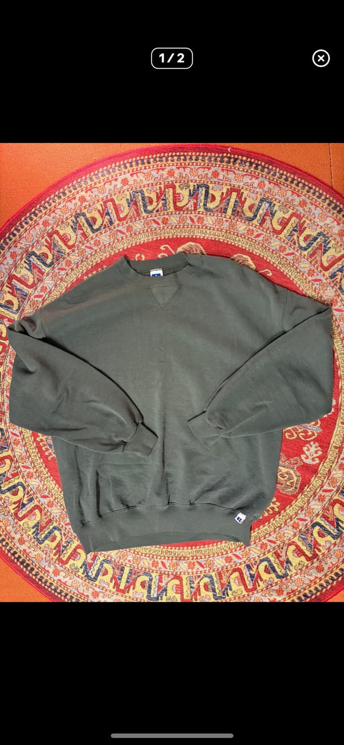 90s 러셀 빈티지 미제 스웻셔츠 페이딩 그린 상품이미지1