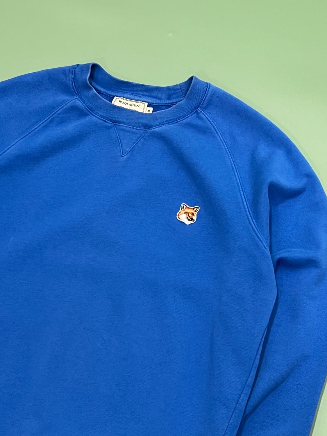 (M) 메종키츠네 폭스헤드 맨투맨 블루 상품이미지2