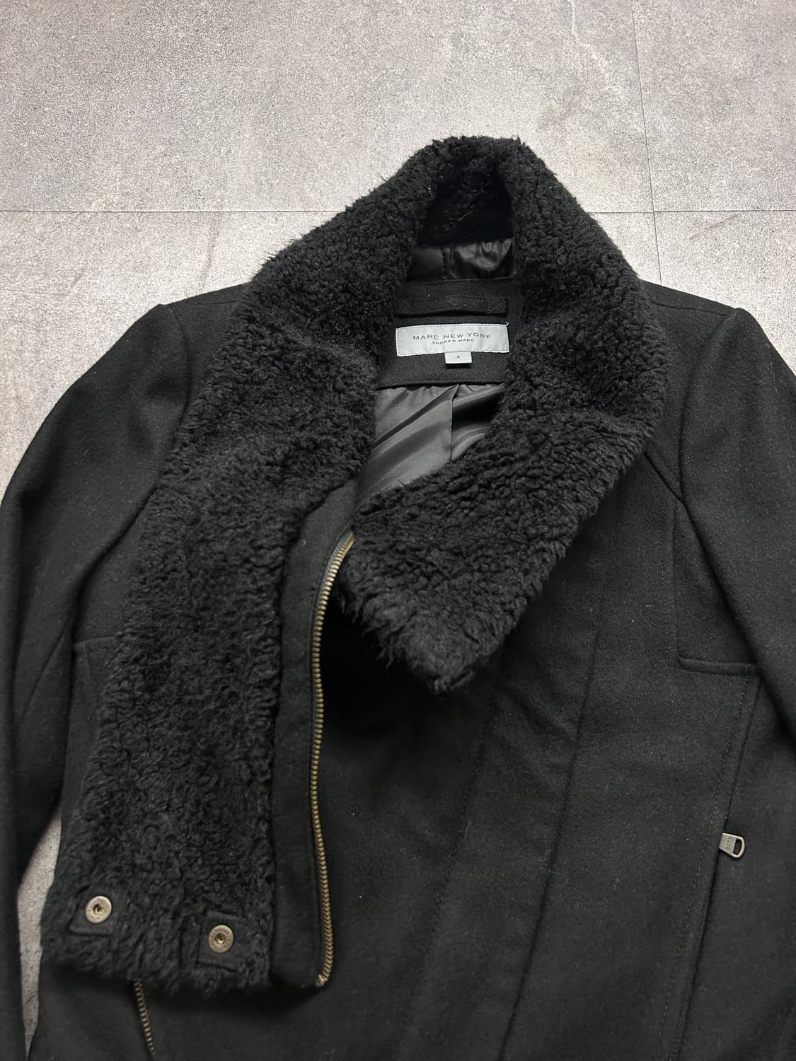 사선 하이넥 울 블렌드 자켓 상품이미지6