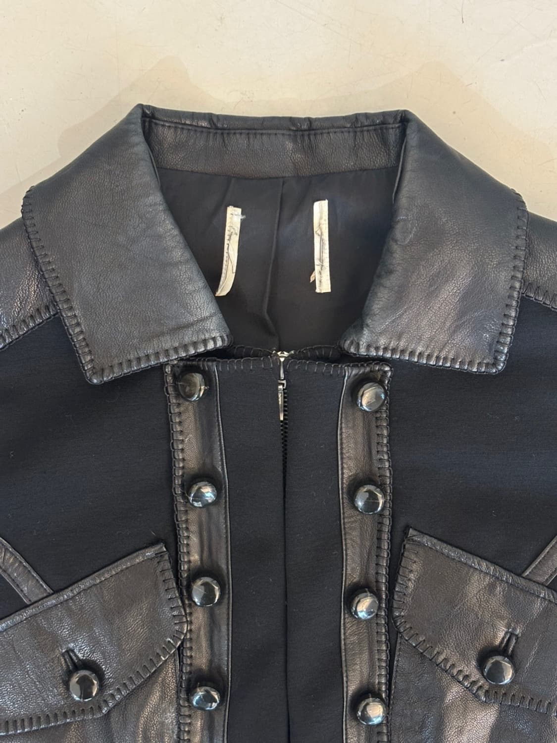 Vintage Leather Panel Jacket 상품이미지5