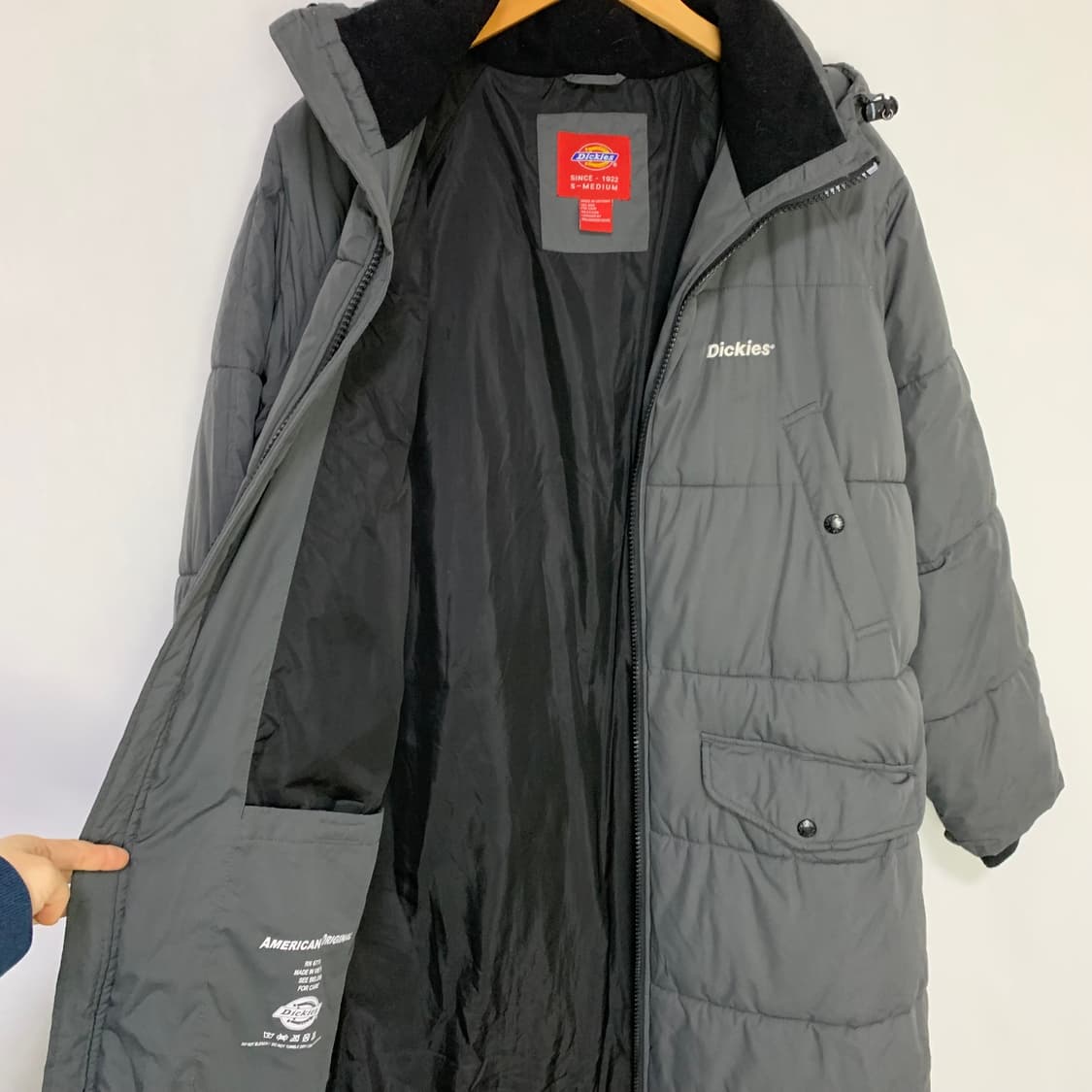 디키즈 롱패딩 차콜 그레이 S-M 빈티지 남녀공용 상품이미지5
