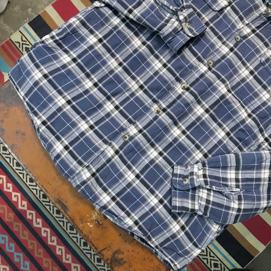 랭글러 라이트 네이비 타탄 체크 양털 셰르파 자켓 남성 110  상품이미지3