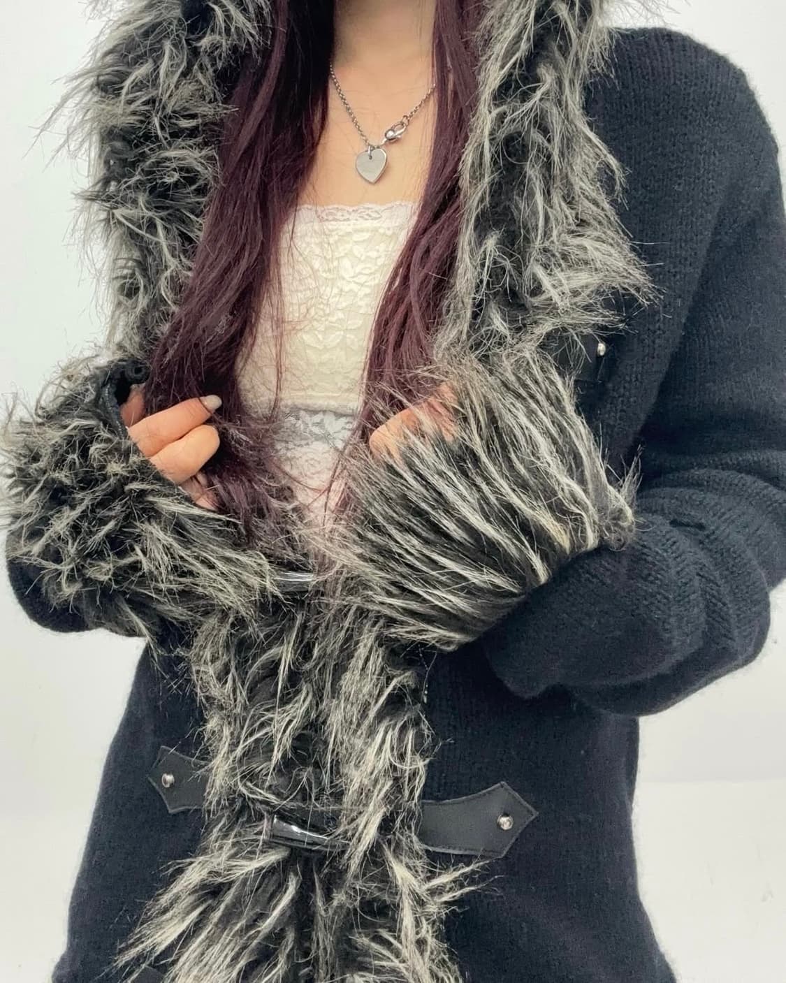 Midas Fur Trim Long Cardigan 상품이미지3