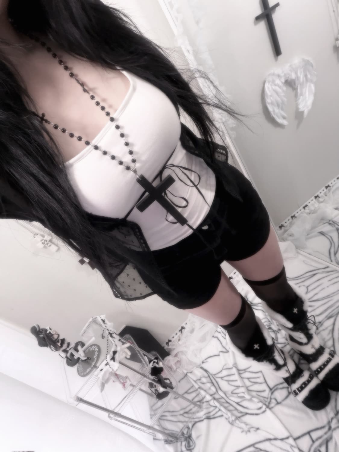 도트 레이스 퍼프소매 가디건 상품이미지1