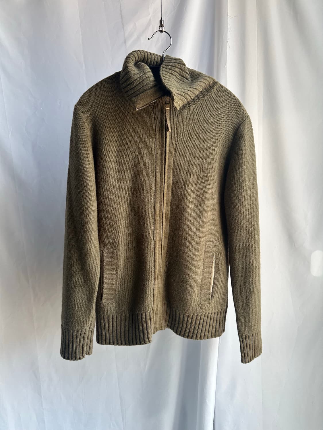 하이넥 니트 집업 상품이미지1