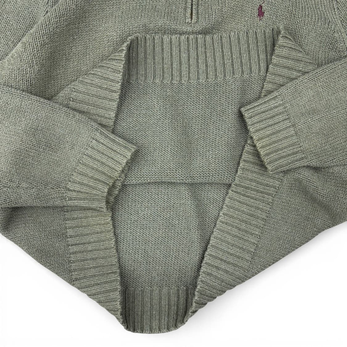 90's 폴로 쿼터 집 코튼 스웨터 상품이미지8