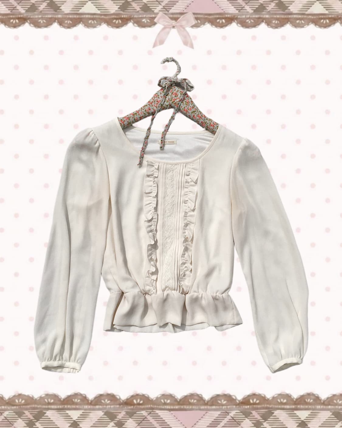 레스트로즈 러플 긴팔 블라우스 상품이미지1