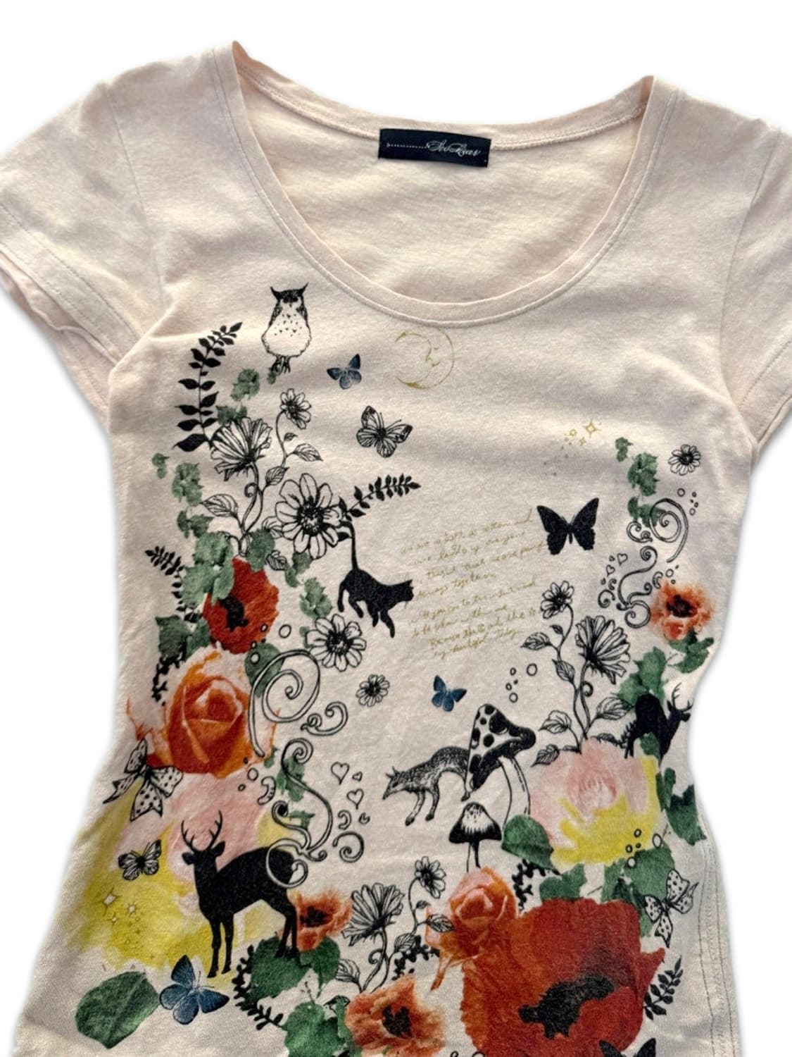 빈티지 scolar 핑크 베이지 반팔티 상품이미지3