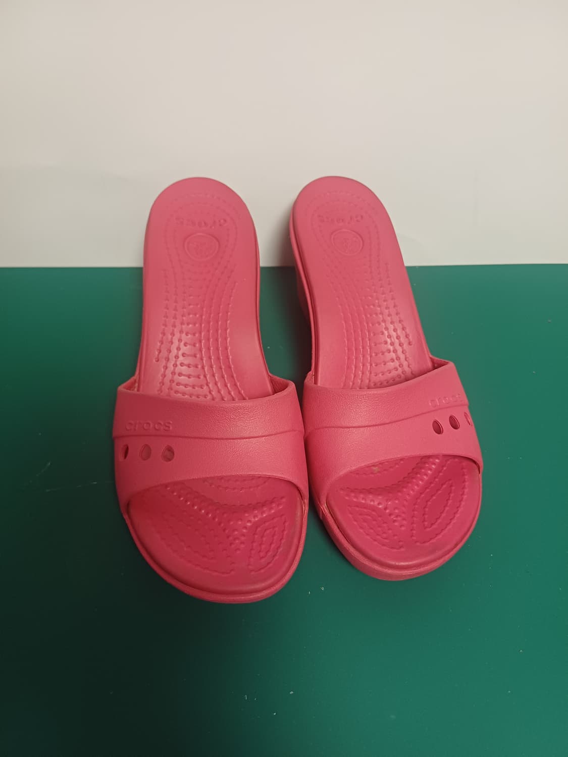 [W7] 크록스 슬론 웨지 슬라이드 샌들 핫핑크 (240mm) 상품이미지1