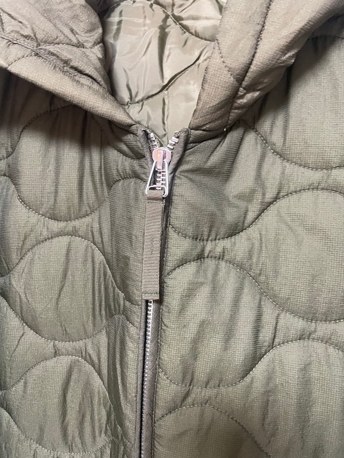 8 seconds 퀼팅 후드 롱 점퍼 L 올리브 상품이미지3