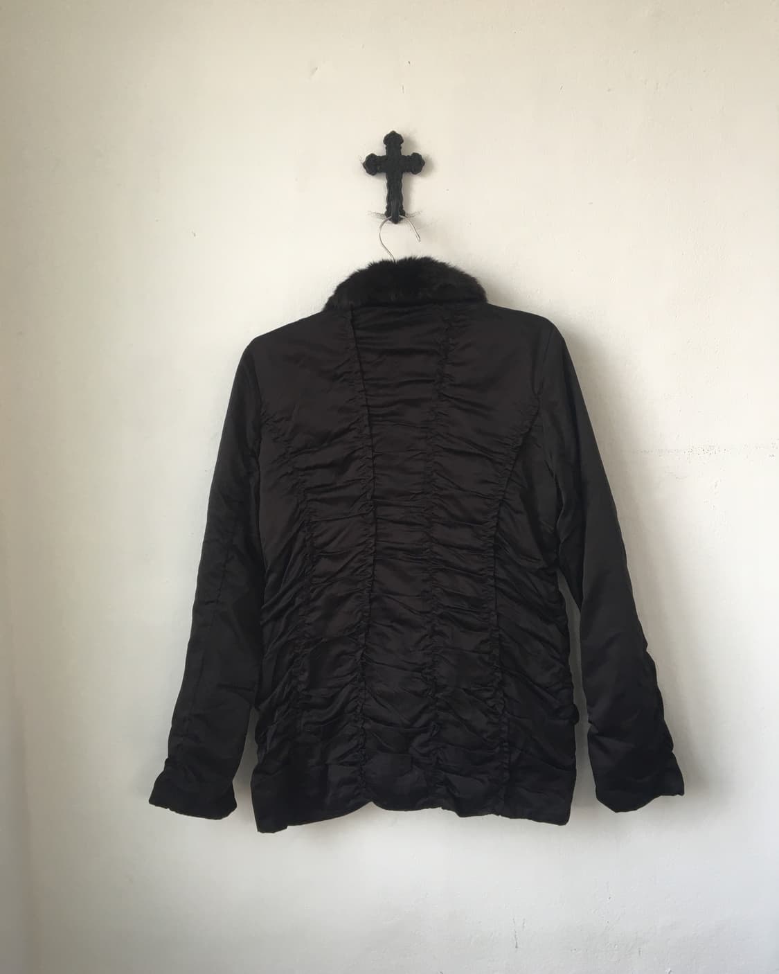 Fur collar point shirring jacket 상품이미지3