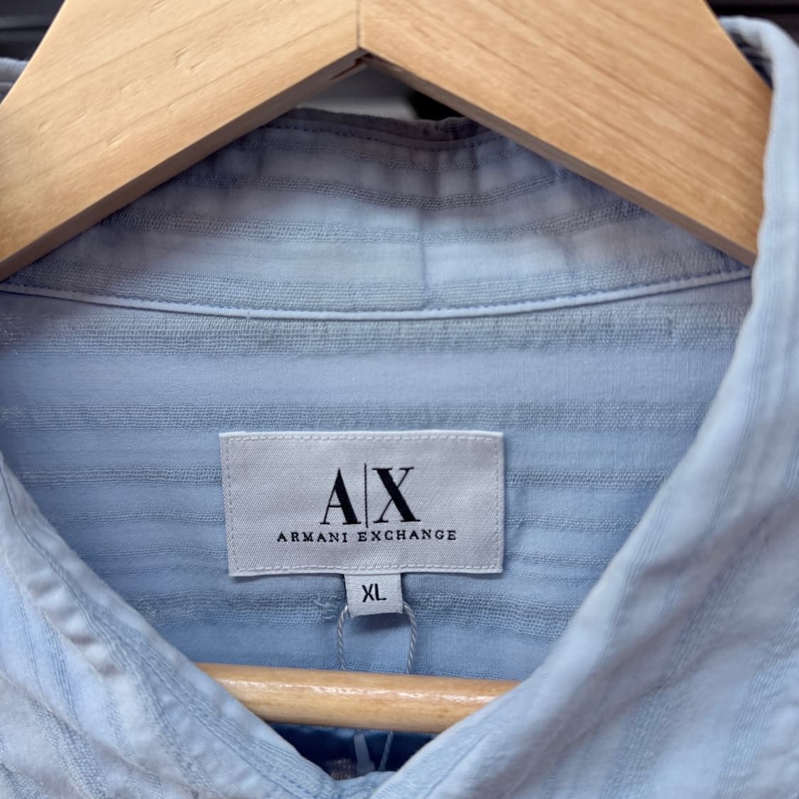 아르마니 익스체인지 스카이 블루 스트라이프 셔츠 XL 상품이미지8