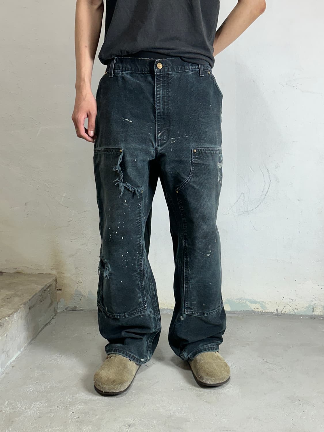 OG USA Made 칼하트 더블니 블랙 칼하트 B01 썩블니 상품이미지3