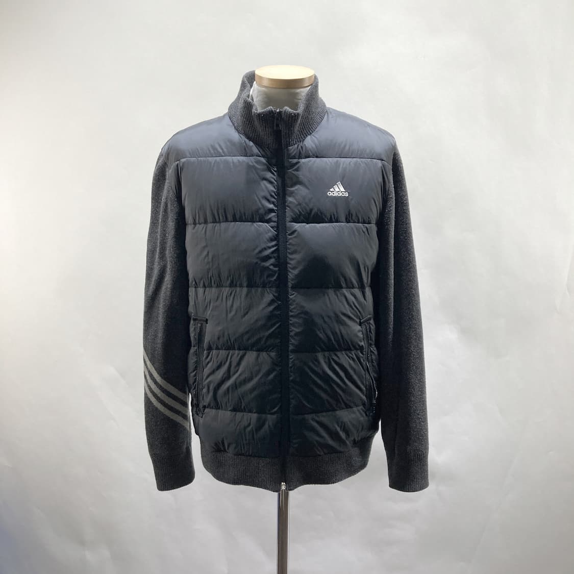 아디다스 남성덕다운패딩니트자켓 그레이 M 상품이미지1
