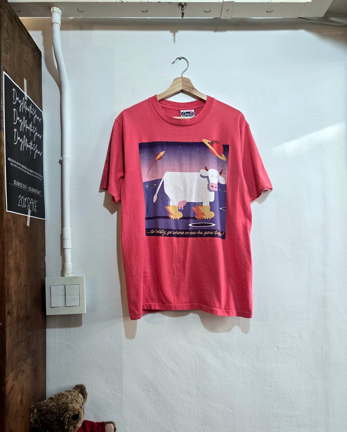 Cows Graphic Printing 싱글 스티치 티셔츠 상품이미지1