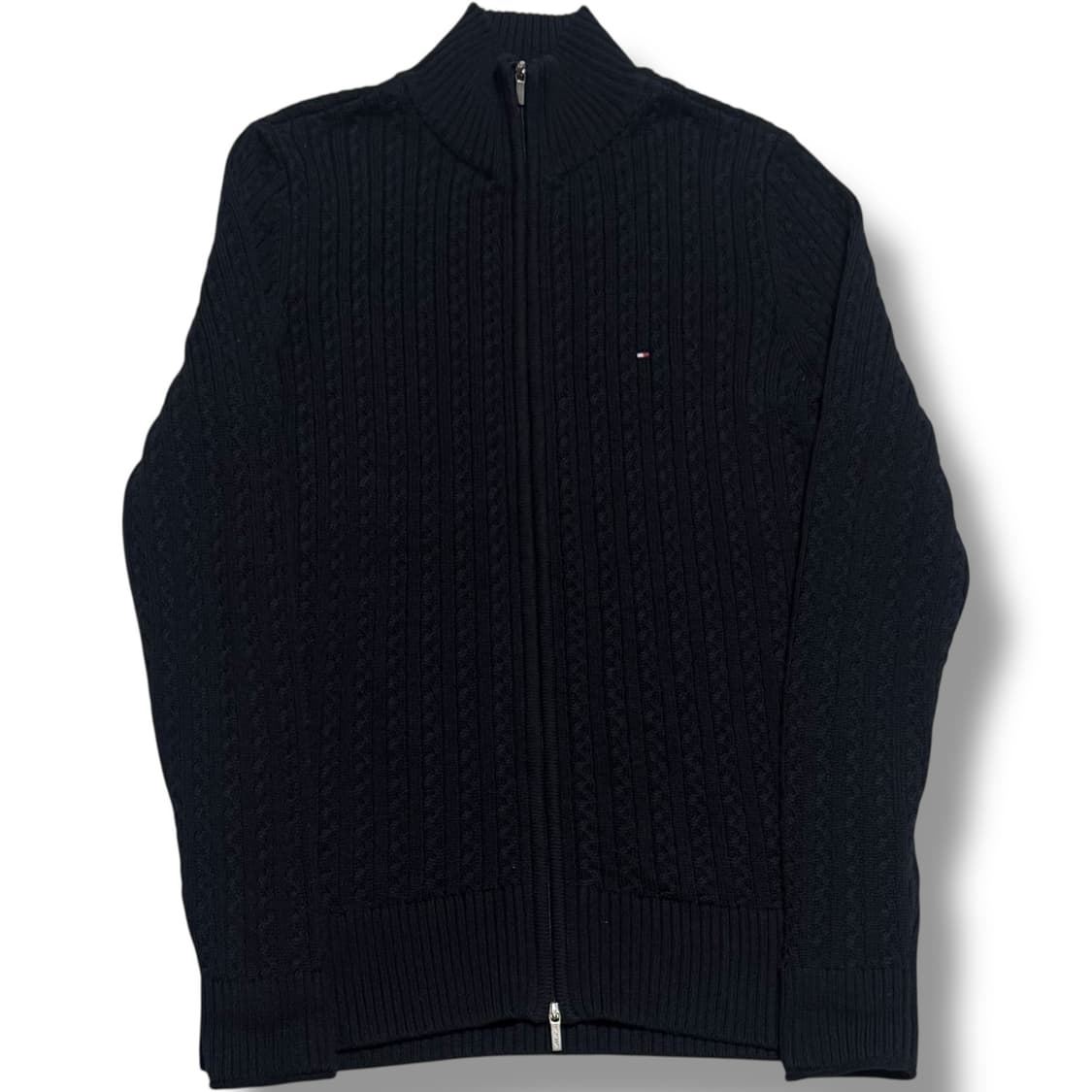 Tommy Hilfiger 네이비 케이블 니트 집업 가디건 상품이미지1