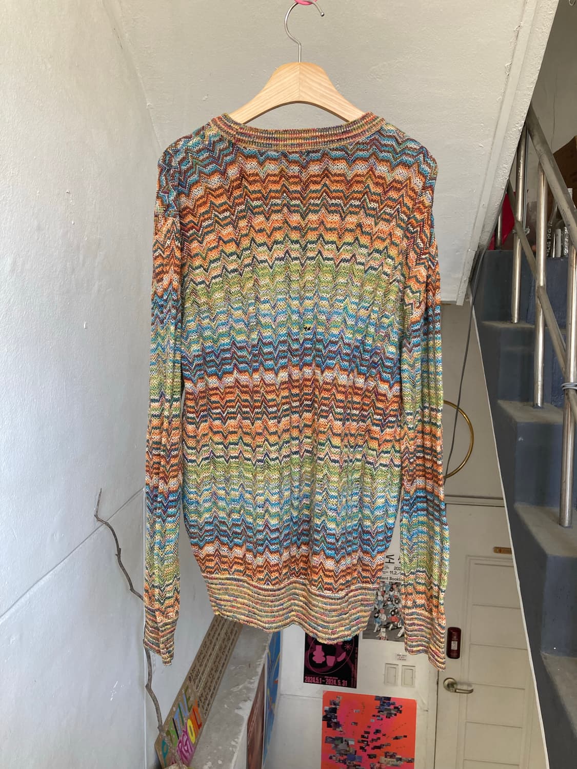 미쏘니st 그런지 패턴 니트 상품이미지5