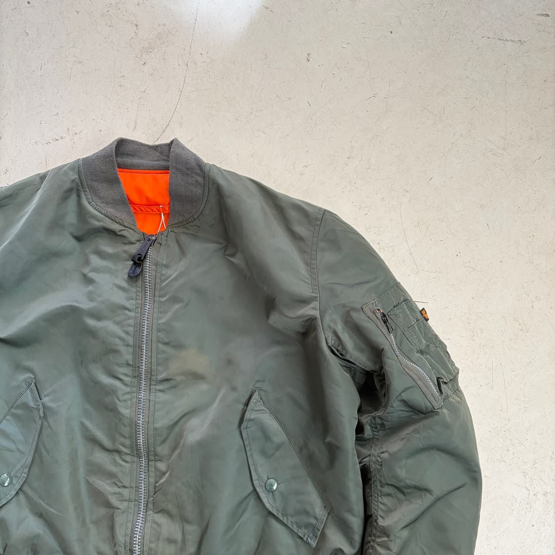 90s USA 알파 인더스트리 빈티지 MA-1 플라이트 자켓 L 상품이미지2