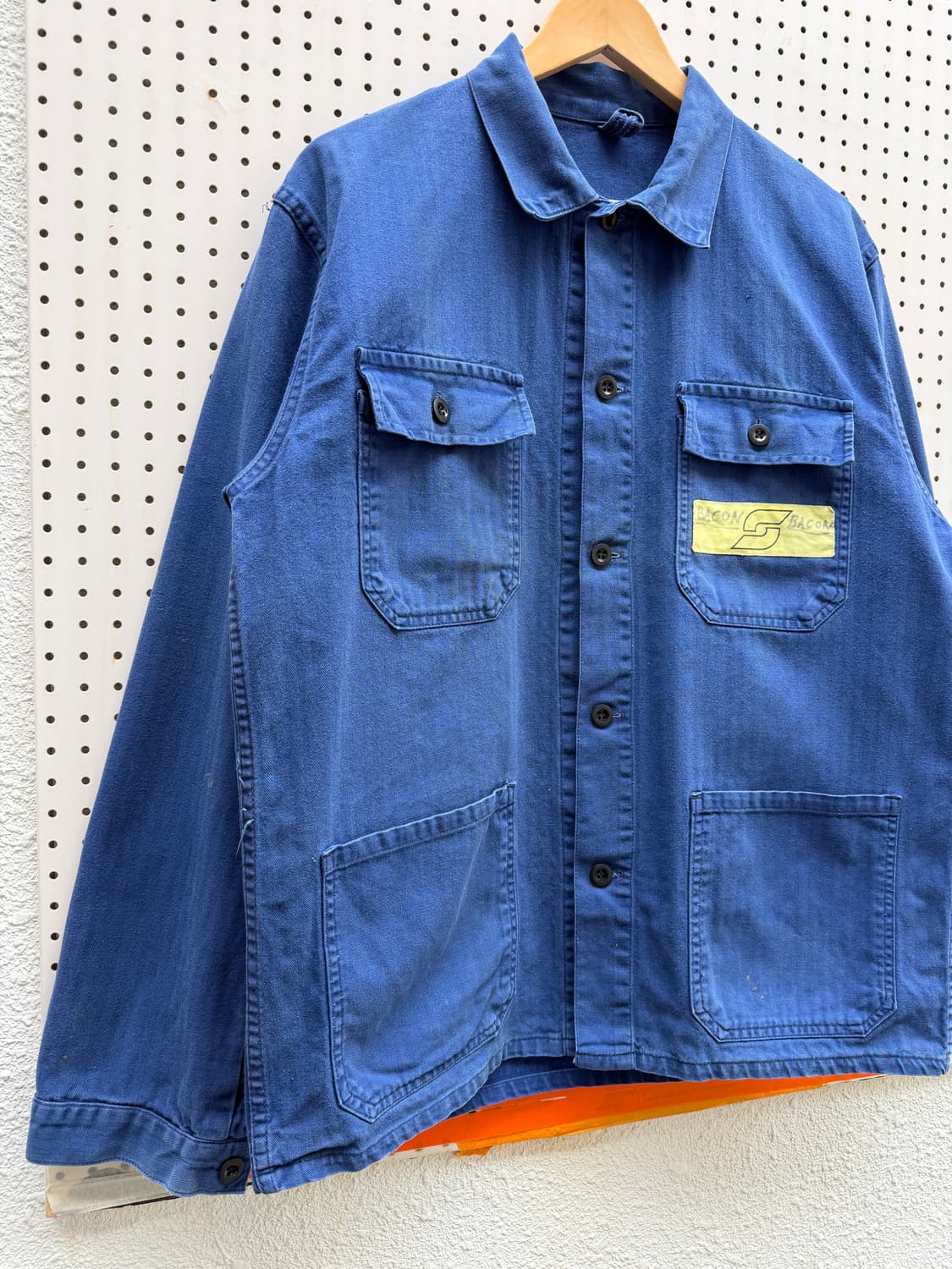 WASHED BLUE 4 POCKET HBT 헤링본트윌 프렌치워크자켓 상품이미지4