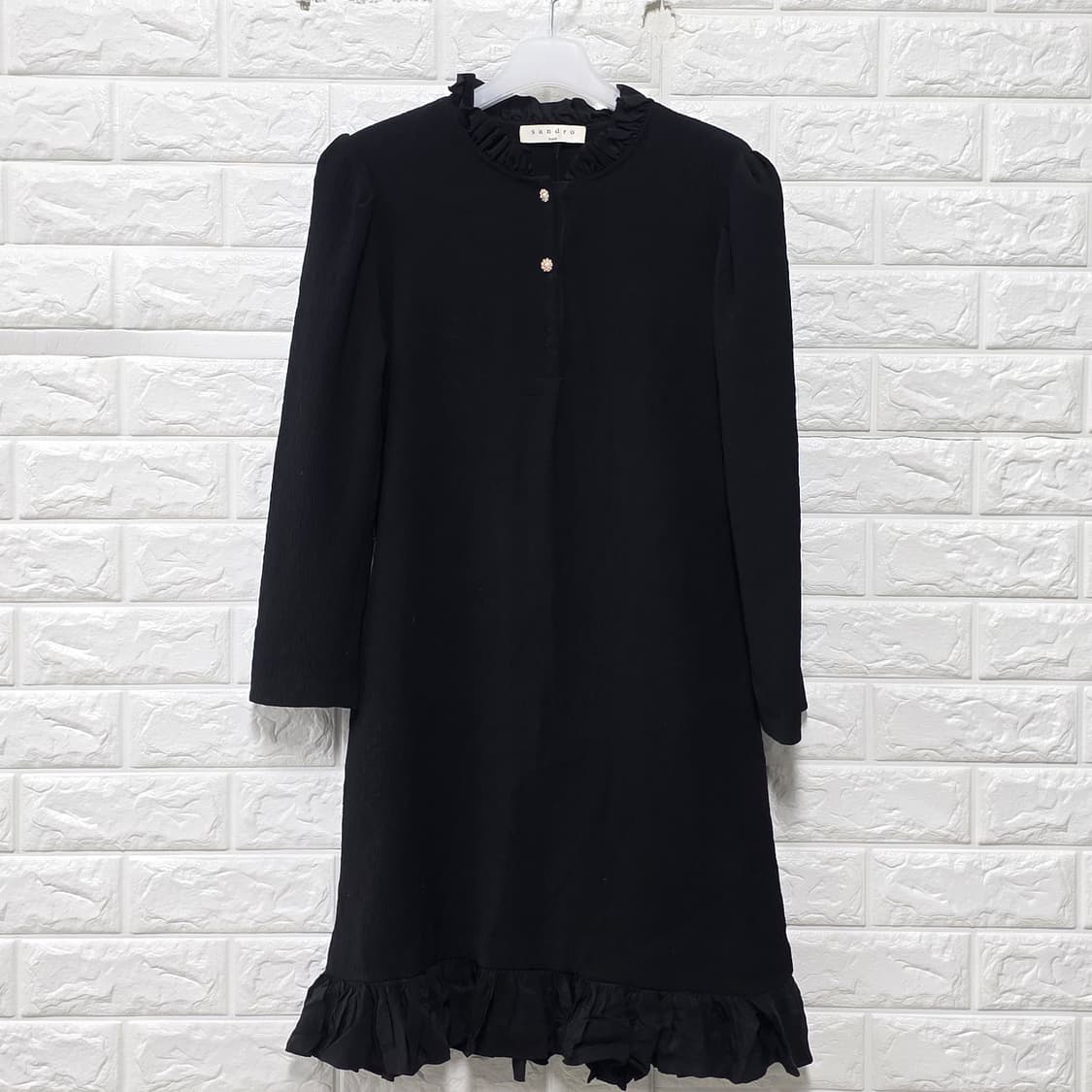 산드로 SANDRO 블랙 프릴 원피스 S 상품이미지1
