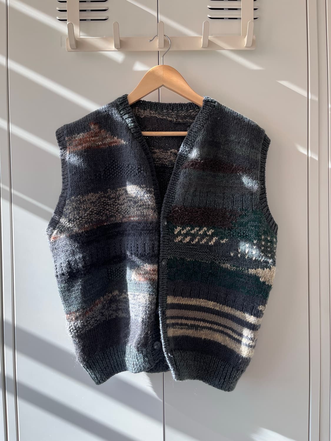 Vintage 핸드메이드 패턴 니트 조끼  상품이미지1