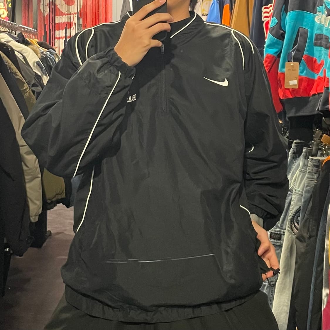 [IM] 나이키 올드스쿨 블랙 하프집업 웜업 상품이미지3