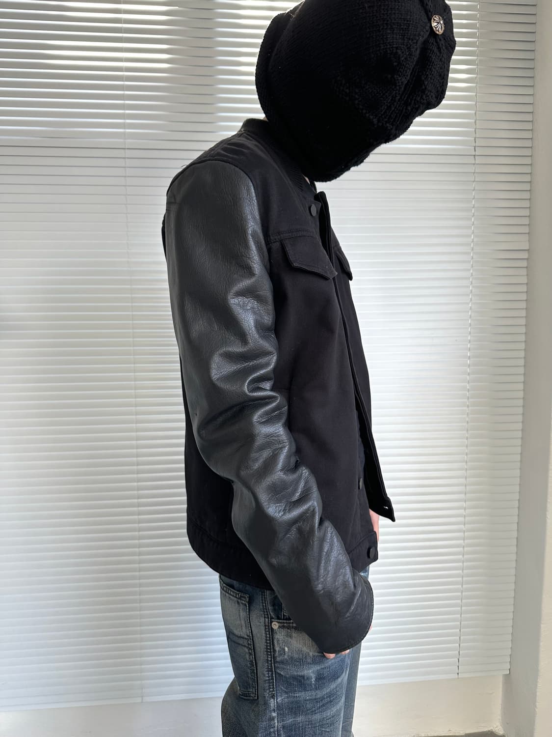 알렉산더왕 블랙 오버핏 렘스킨 레더 봄버 상품이미지2