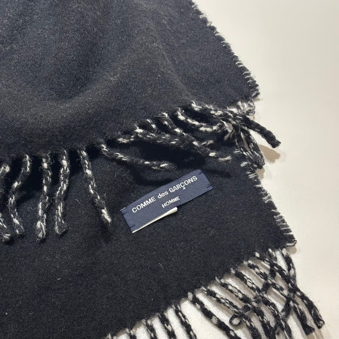 꼼데가르송 옴므 블랙/체크 리버서블 머플러 상품이미지2