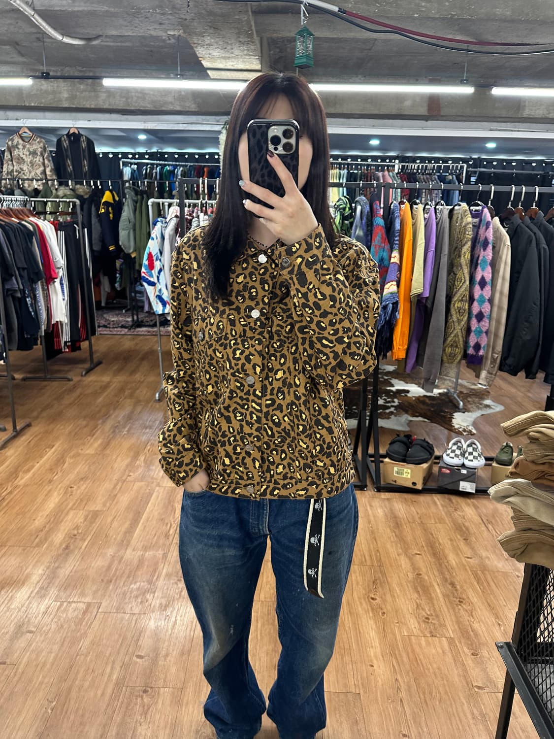 베이프 황계 레오파드 트러커 자켓 상품이미지1