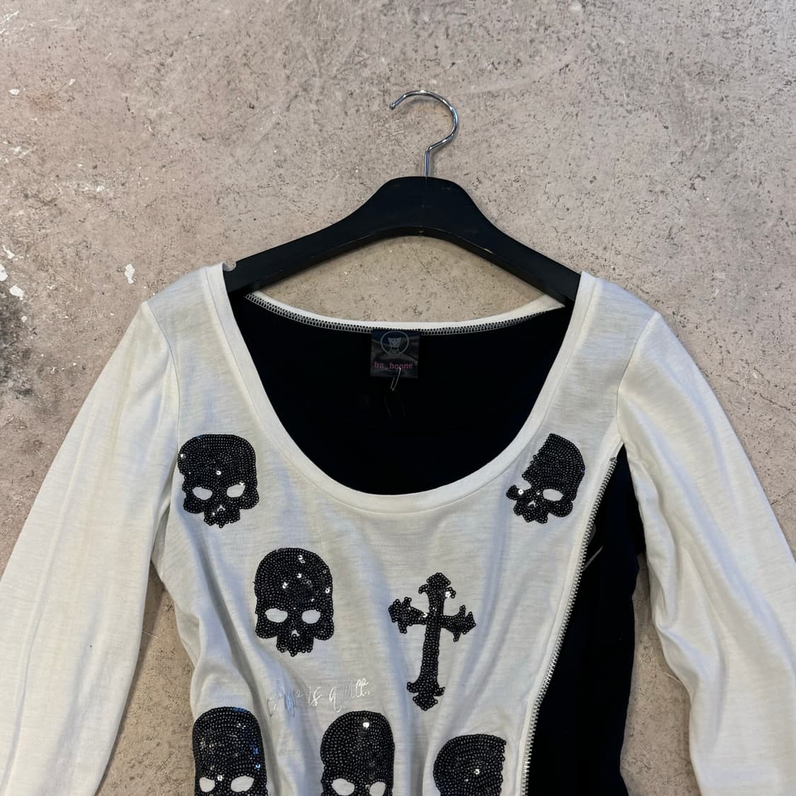 스컬 스팽글 레이어드 롱슬리브 상품이미지3