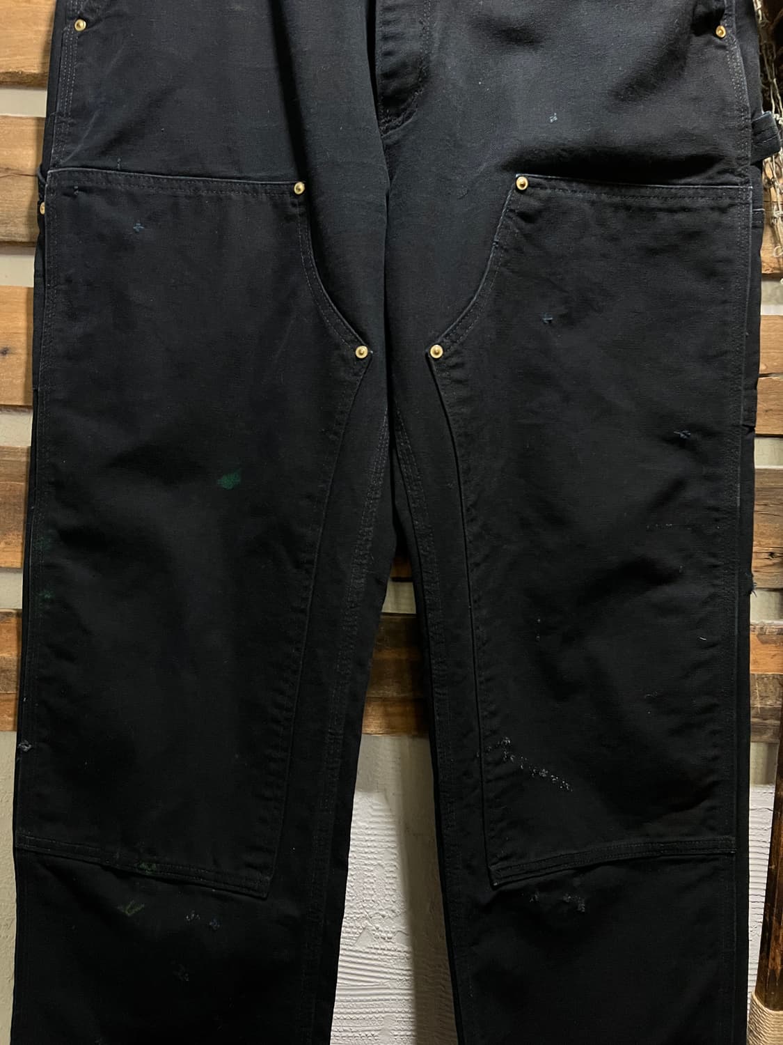 [36]칼하트 Made in USA 빈티지 데미지드 블랙 더블니 워크팬츠 상품이미지4