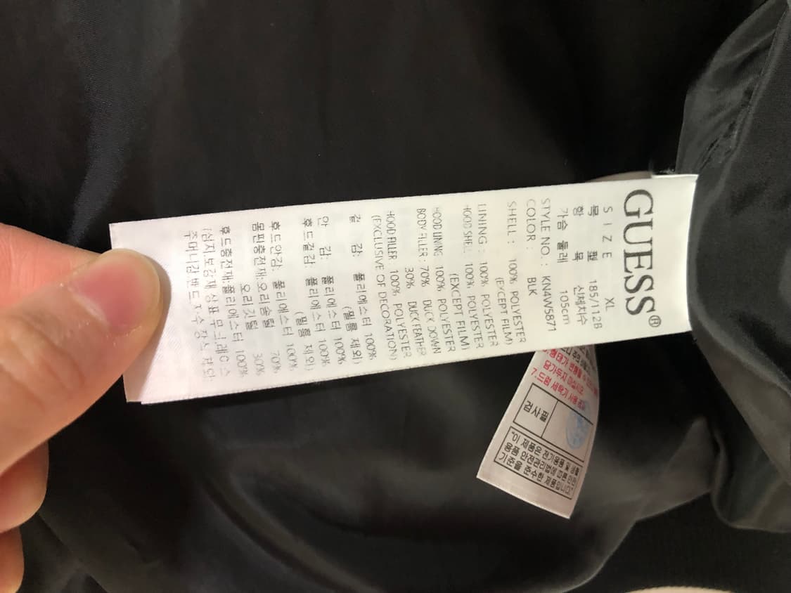 GUESS 게스 볼륨 후드 숏패딩 _ 블랙 105, XL 상품이미지9