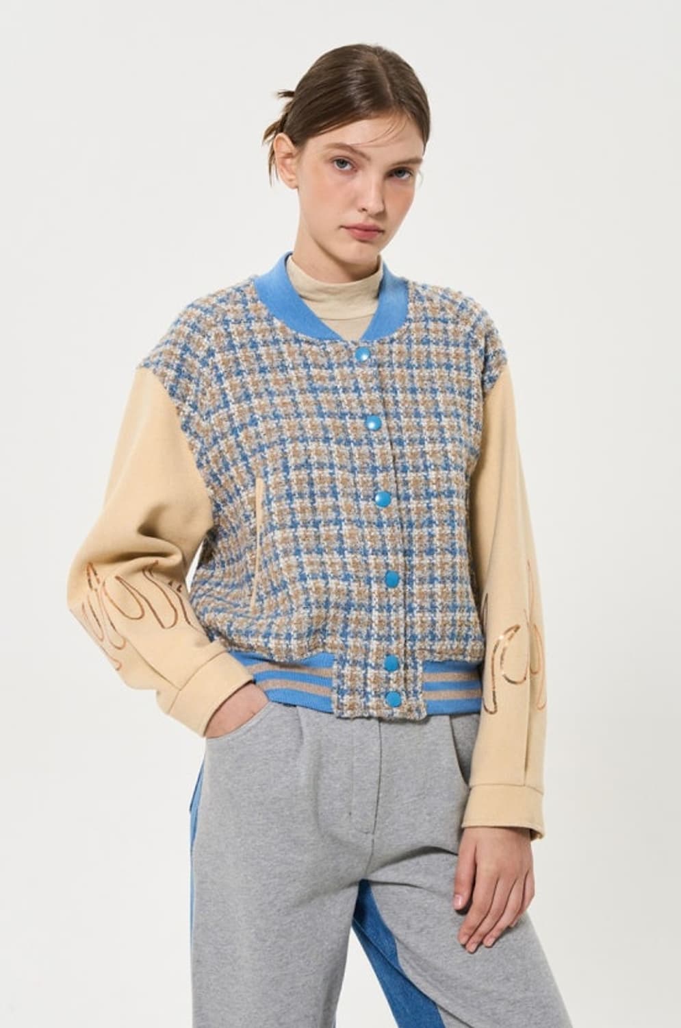 한섬 the store 울블렌드아플리케 점퍼 상품이미지1