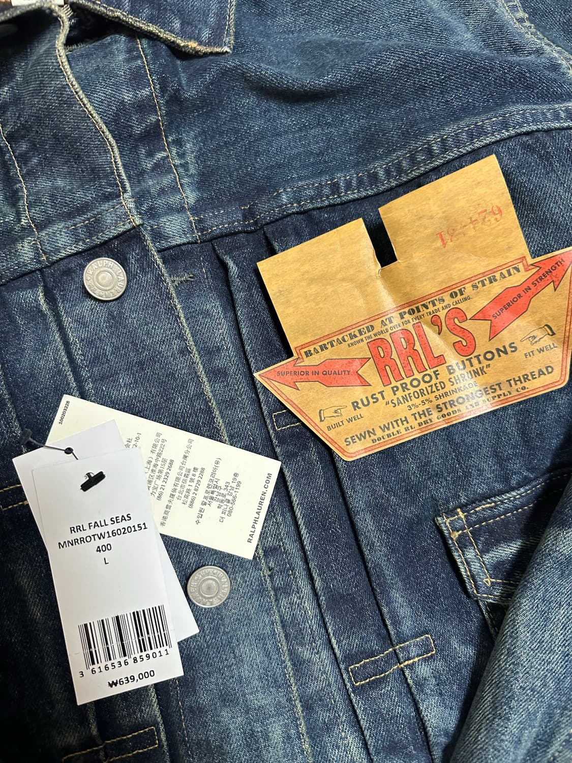 [L] RRL 웨스트뷰 데님 트러커 상품이미지2