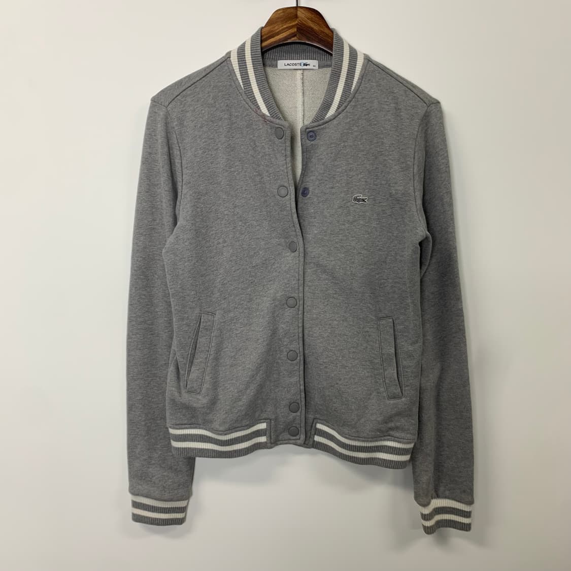라코스테 그레이 코튼 바시티 자켓 상품이미지2
