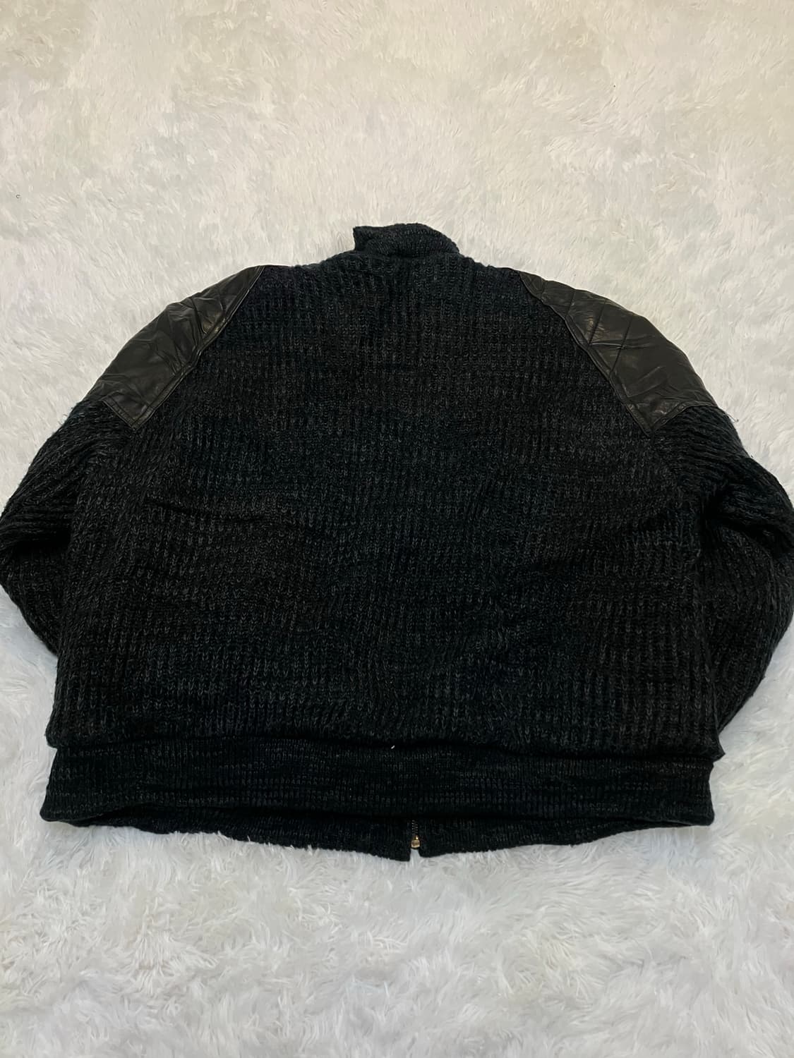 a블랙 레더패치 니트 점퍼612  상품이미지2