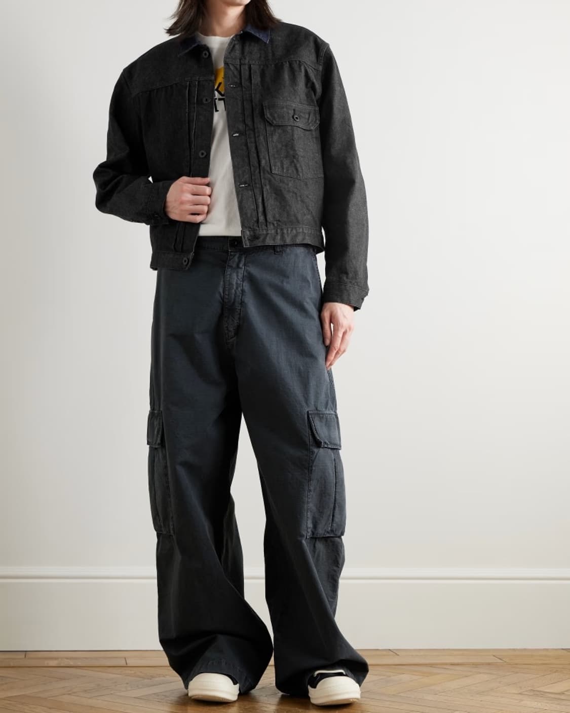 캐피탈 14oz 블랙 데님 1st 자켓 상품이미지4