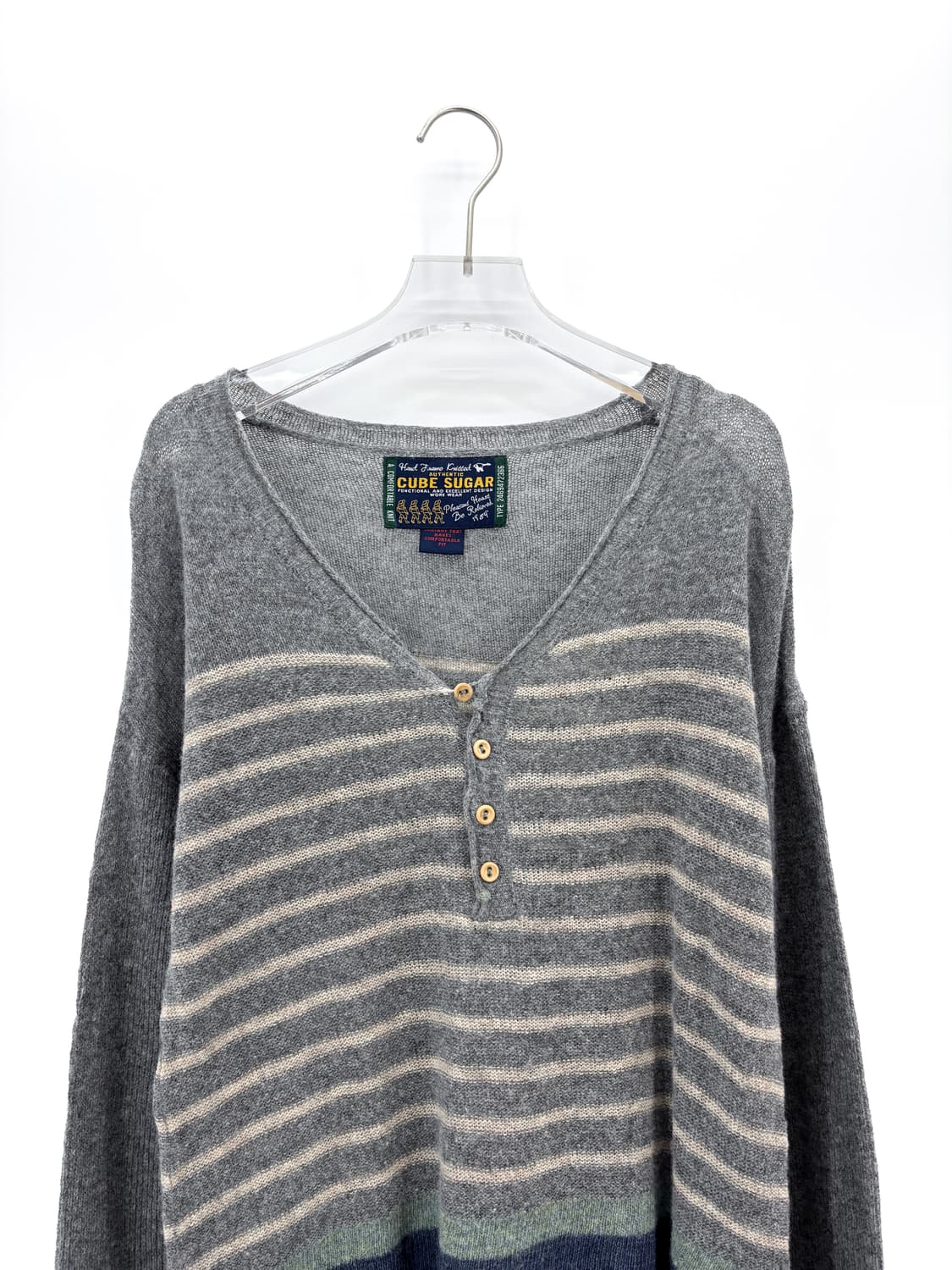 빈티지 멀티 버튼 스트라이프 니트 상품이미지3