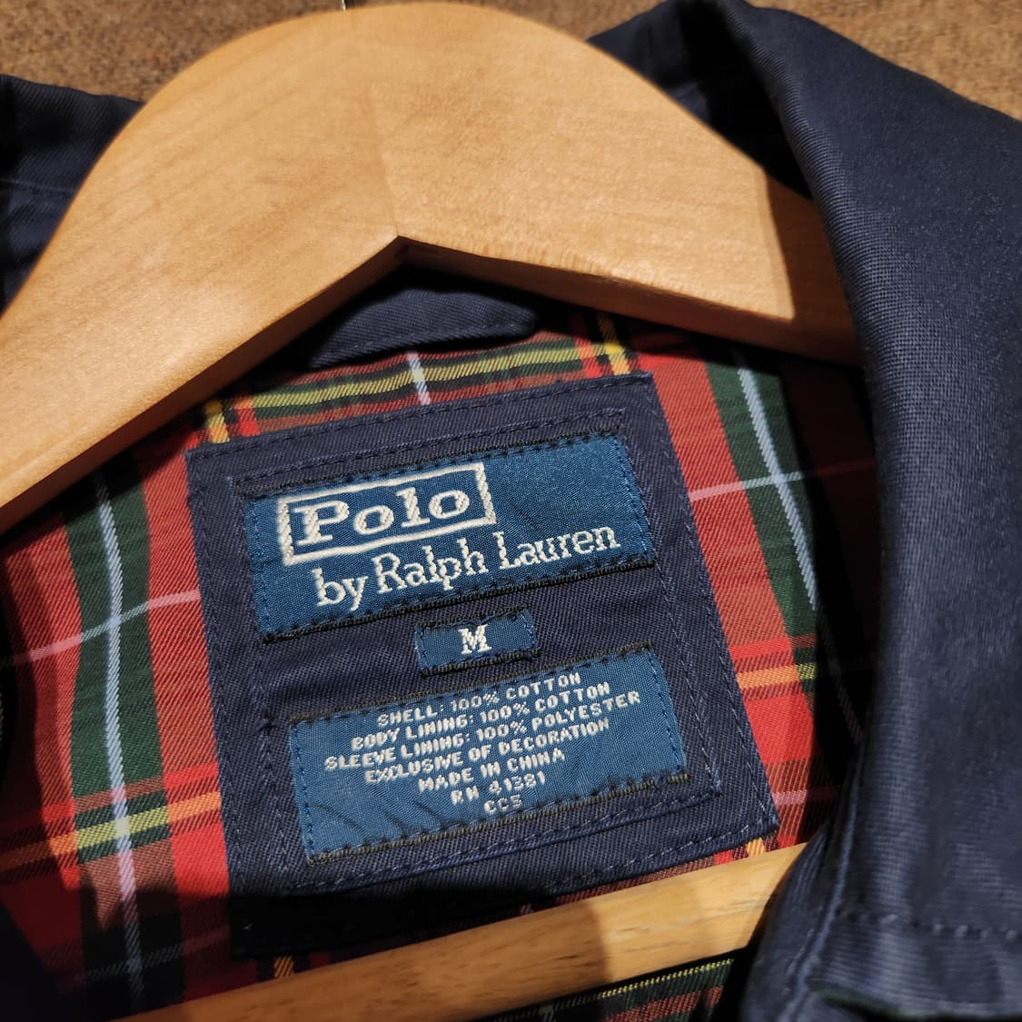 폴로랄프로렌 네이비 헤링턴 자켓 M 100 타탄체크 상품이미지2