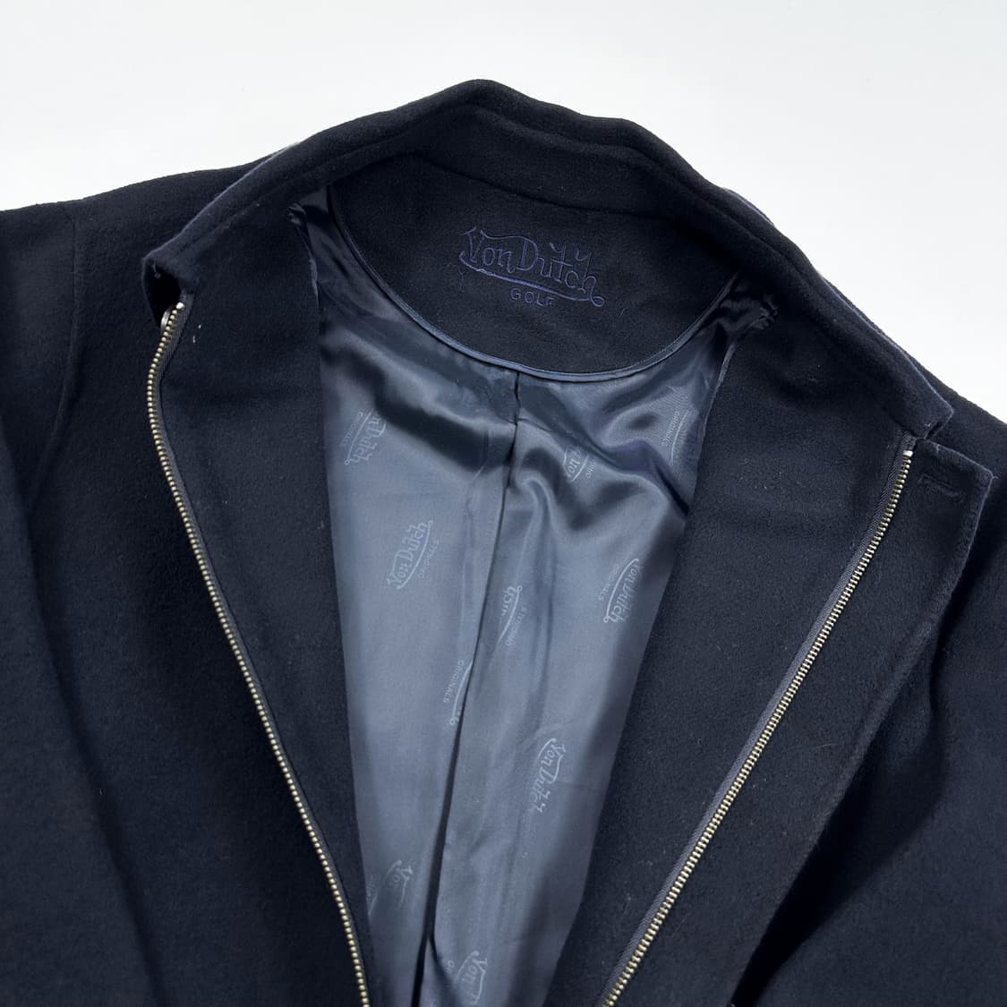 본더치 올드 아카이브 미니멀 울 반코트 블랙 L 상품이미지4