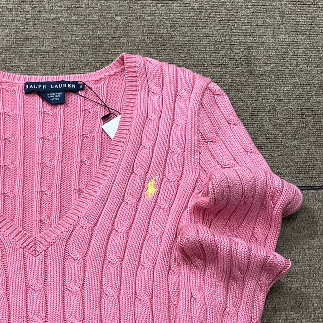 (S) 랄프 로렌 케이블 브이넥 니트 상품이미지4