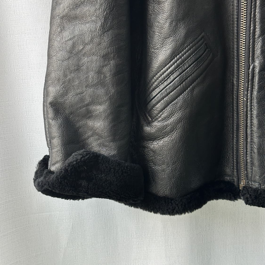 할리데이비슨 빈티지 B-3 무스탕 자켓 블랙 L 상품이미지3