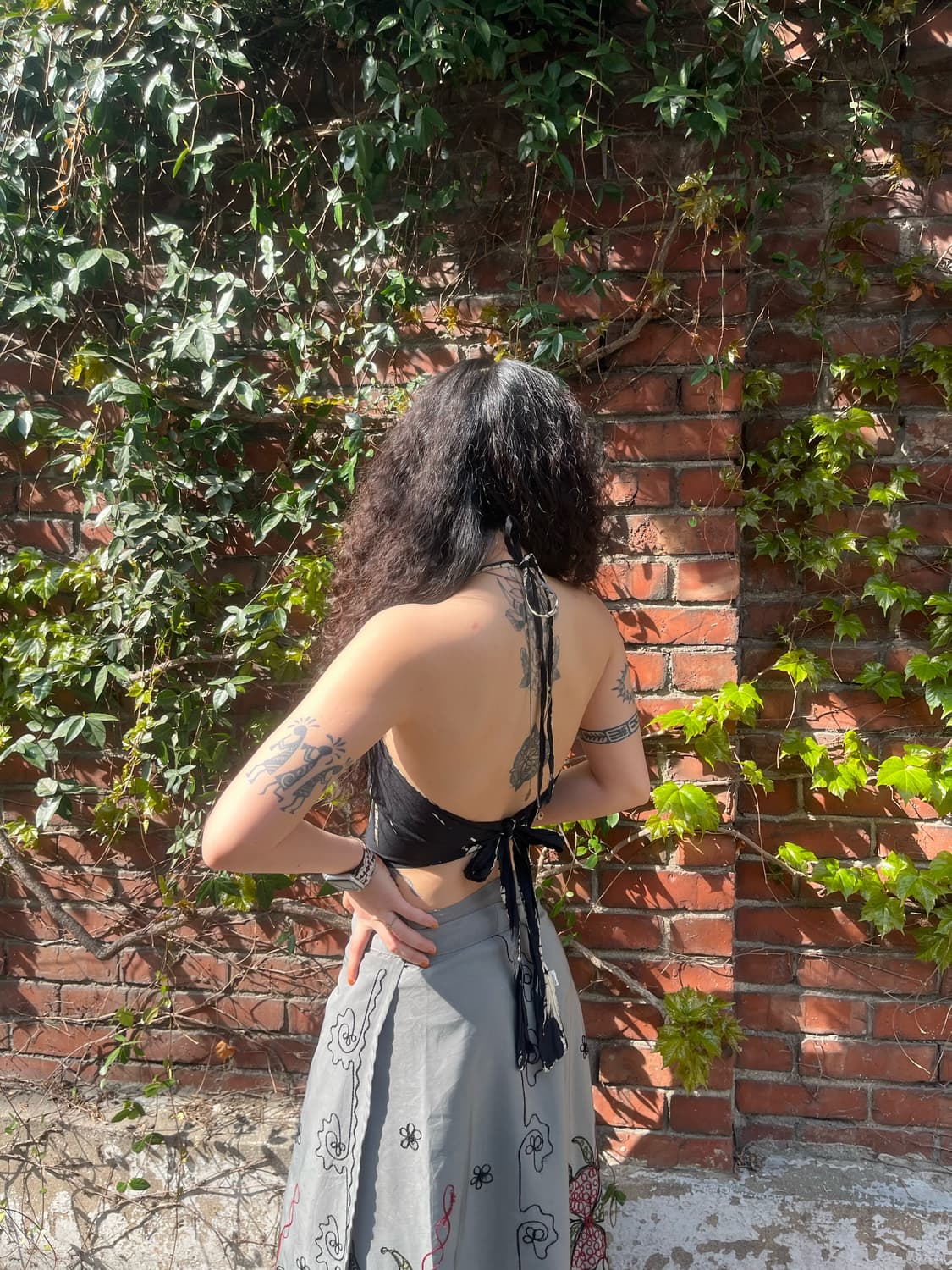 블랙 타이다이 홀터넥 탑 상품이미지5