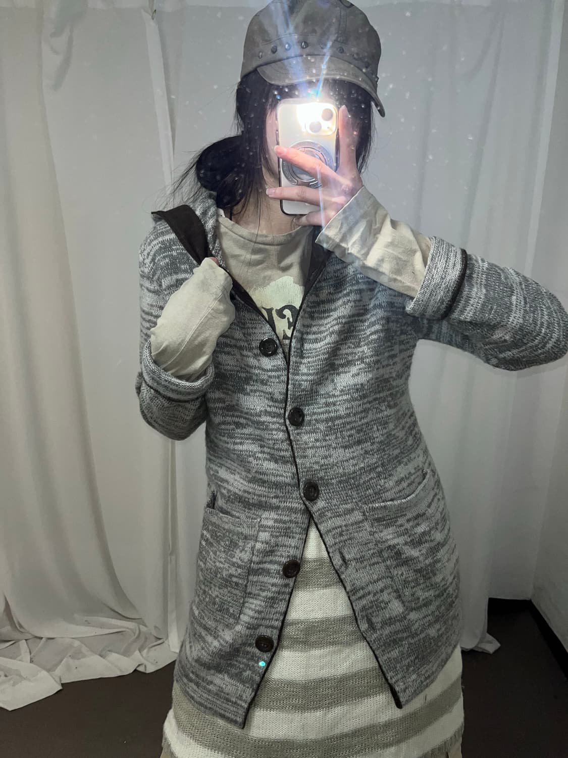 너드 일본 소녀st 러블리 베이지 셋업 상품이미지5