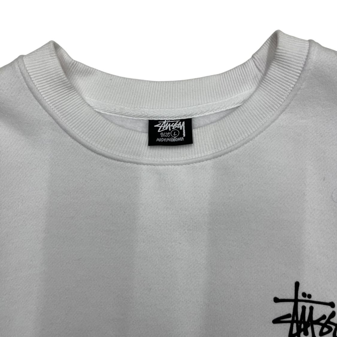 스투시 백로고 화이트 맨투맨 L 상품이미지6