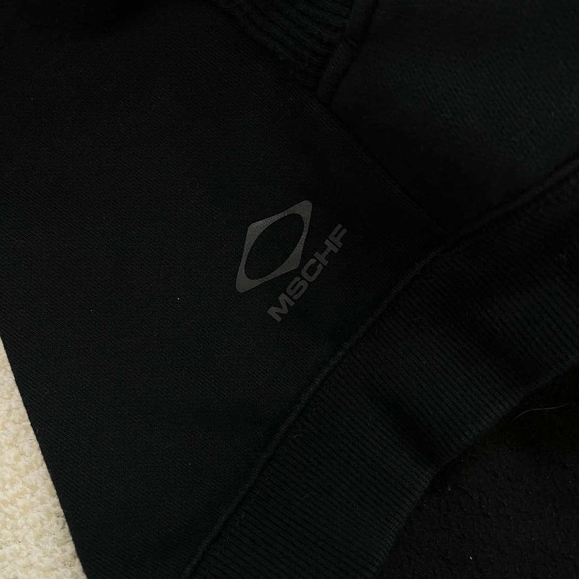 미스치프 롬버스 와플 후드집업 블랙 상품이미지4