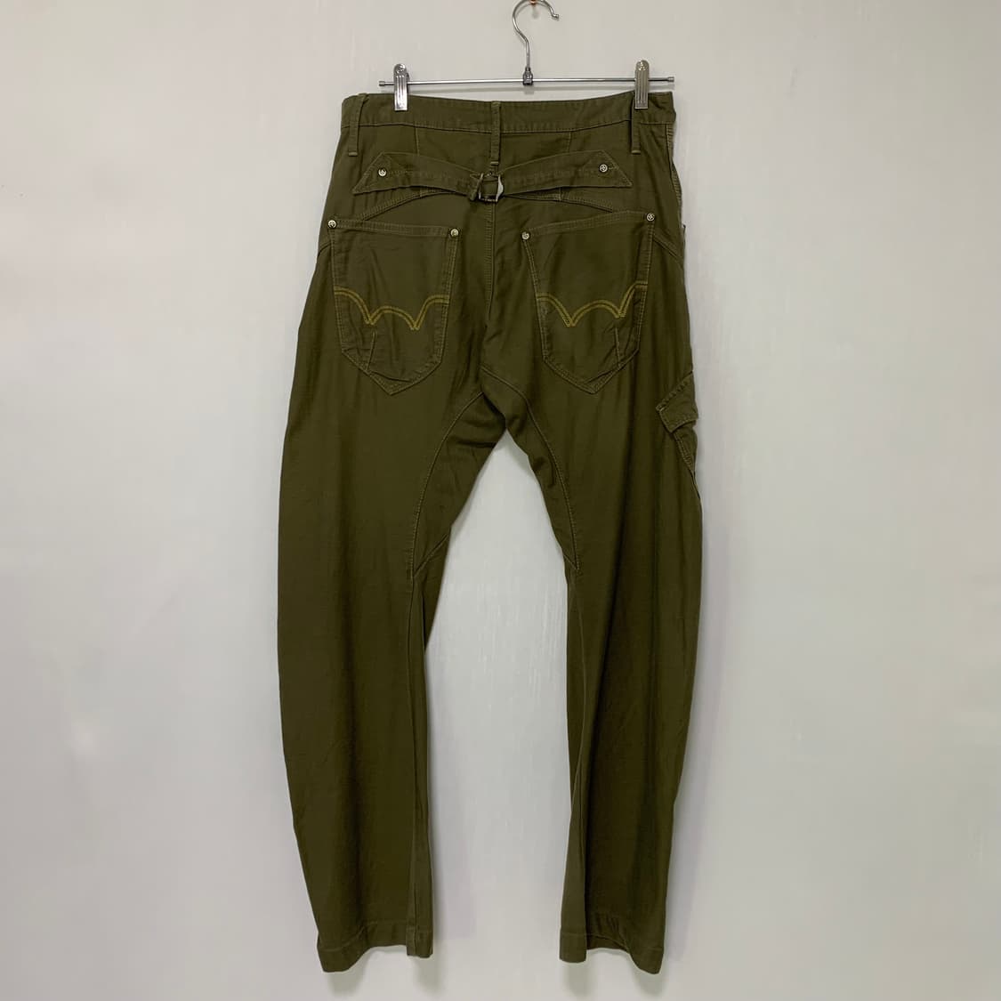 에드윈 백 벨트 포인트 지퍼 포켓 카고팬츠 31인치 00s 남녀공용 바지 상품이미지6